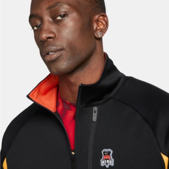 NIKE Mens Basketball Frenzy Skull Full Zip Track Jacket Black Orange Yellow XL - Picture 8 of 8